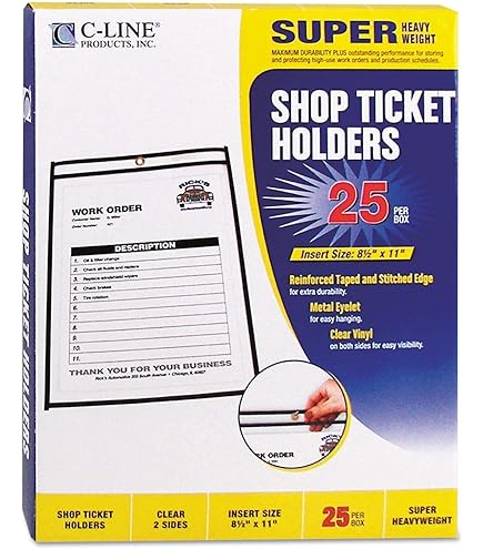 Amazon.com : C-Line Stitched Shop Ticket Holders, Both Sides